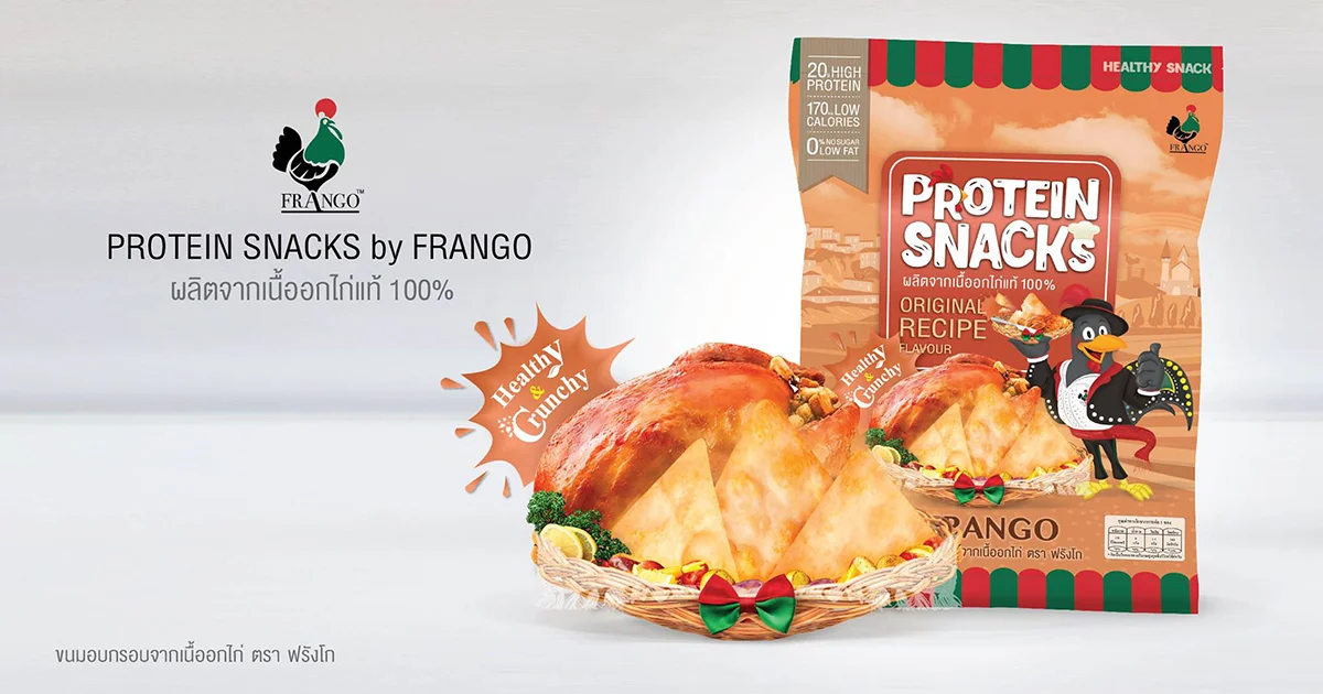Protein Snacks by FRANGO ผลิตจากเนื้อไก่แท้ 100%